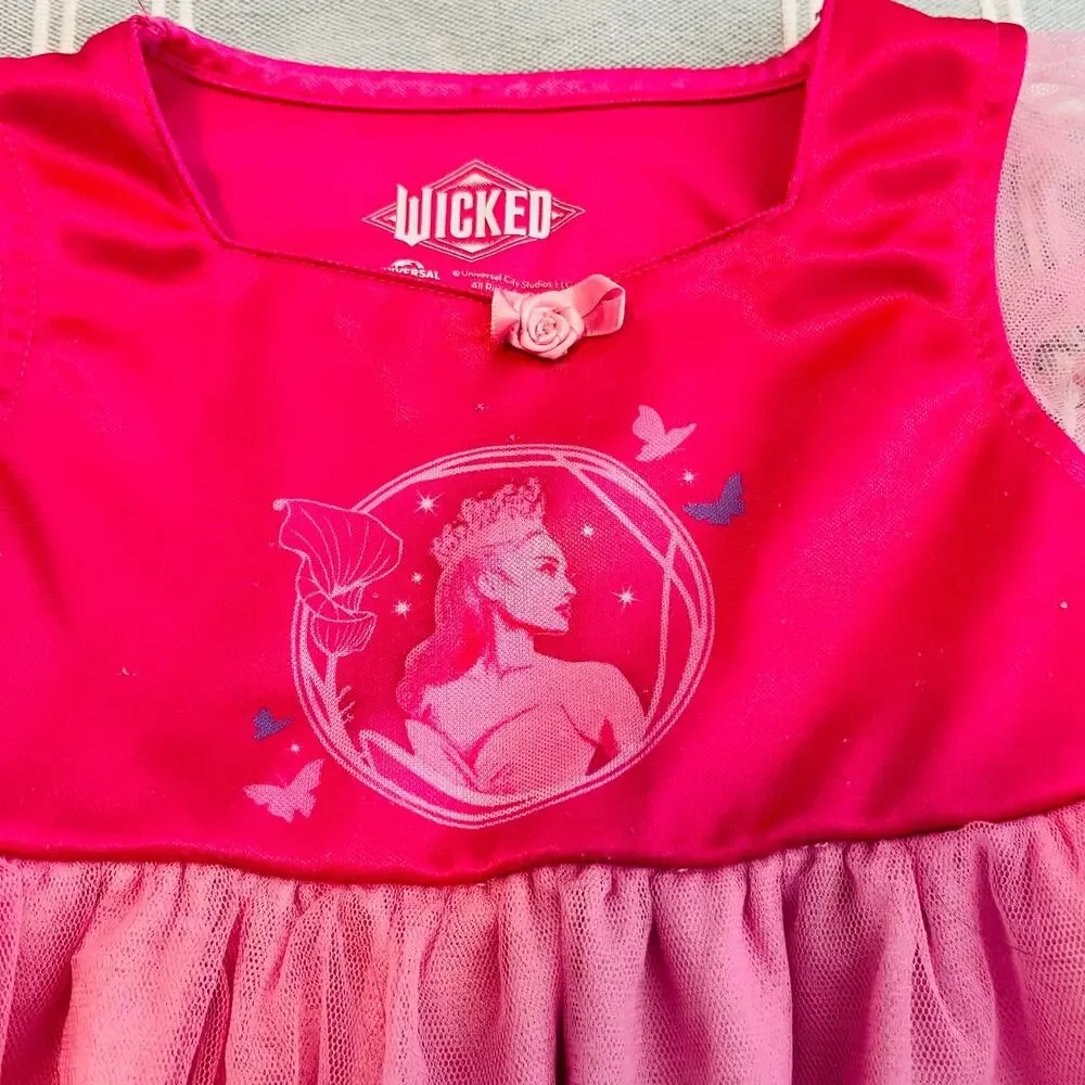 Wicked Glinda Good Witch of the East Toddler Girls Satinet Pink Nightgown 3T